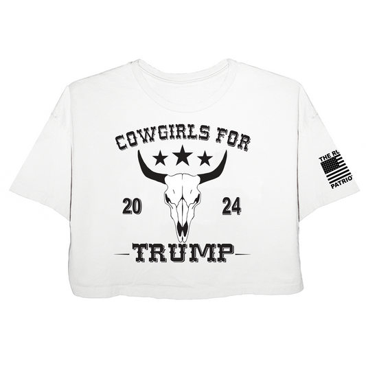 Cowgirls For Trump Jersey Crop Top T-Shirt