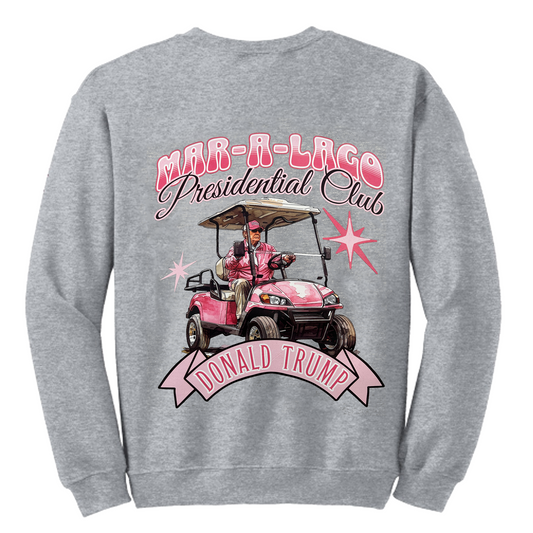 Mar A Lago Presidential Club Gray Crewneck Sweatshirt