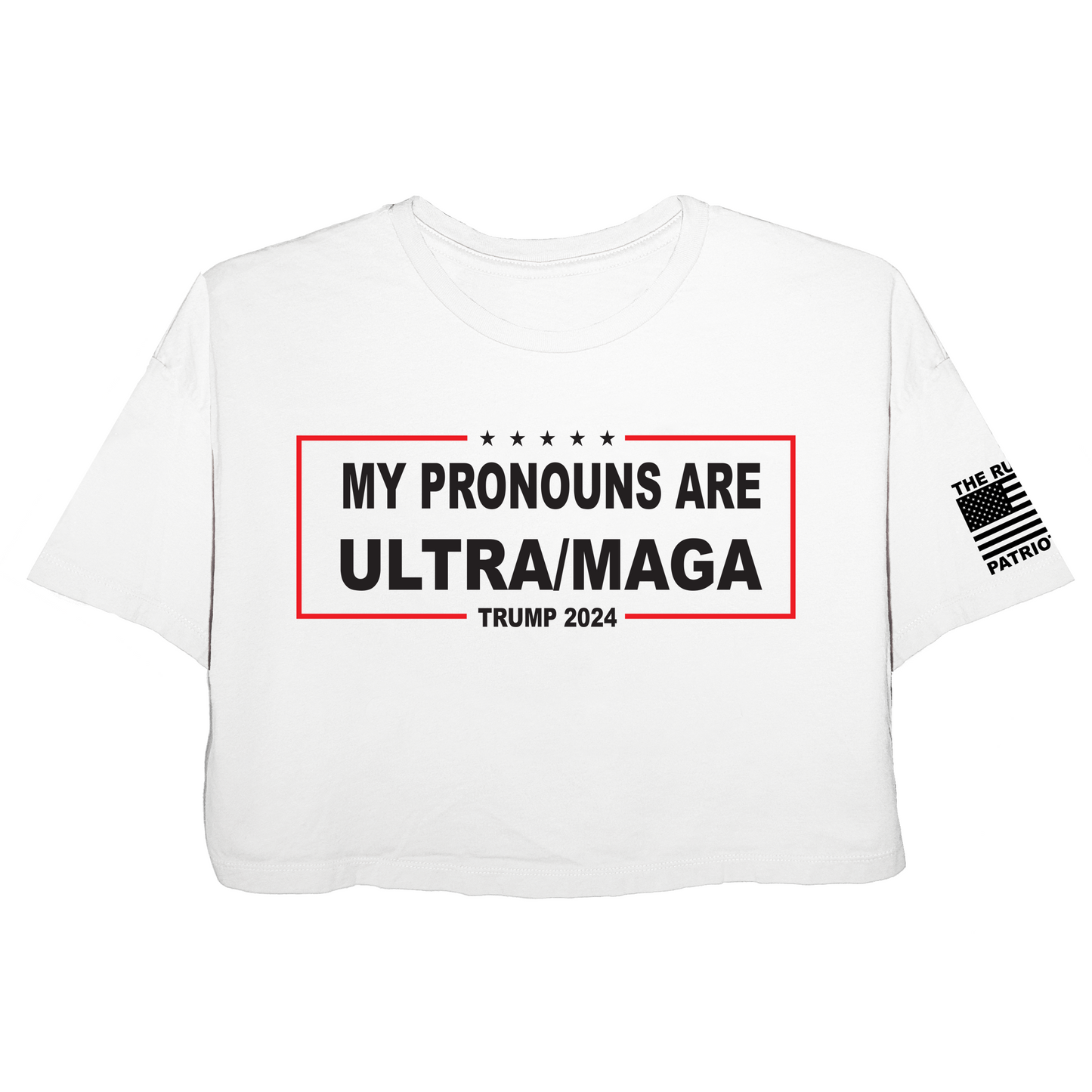 My Pronouns Are Ultra MAGA Jersey Crop Top T-Shirt